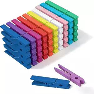 컬러 옷핀 나무 50개 내구성이 뛰어난 DIY 공예용 2.8인치 클립 걸이 옷 사진 - 가정용 교실 교육용 소형