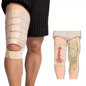 페모바즈 1PC 허벅지 압박 랩 무릎 키트 부종 지방 통기성 미끄럼 방지 하루 종일 편안함 M