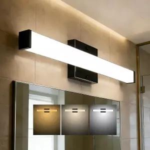 Sokply 24인치 LED 욕실 배니티 라이트 3000K/4000K/5000K 밝기 조절 가능 15W 블랙 조명 오버 미러 IP44