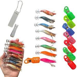 에깅 세트 오징어 문어 낚시 장비 1 8호 수정기 포함 소형 이카 메탈 [병행수입품]