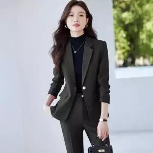 EAMT 여성용 오피스룩 작업복 세트 공식석상 봄가을 정장 코트 매니저 YJ3