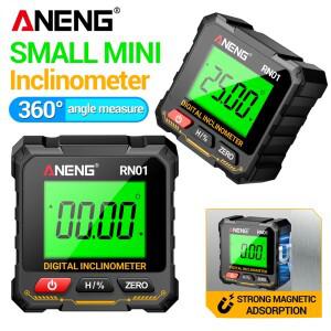 ANENG RN01 스마트 디지털 각도기 미니 소형 게이지 360도 경사계 각도/레벨/경사 4면 강력 자석 테스터