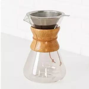 [하프클럽/브이와이]골드프린팅 우드핸들 드립포트 커피메이커 0.8L