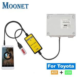 Moonet 차량용 CD 체인저  toyota호환 Avensis RAV4 Auris Corolla Yaris Camry & lexus호환용 2 in 1 USB