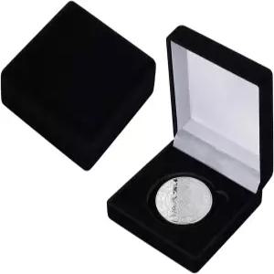 핑거인스파이어 49mm 동전 스퀘어 EVA 커버드 코인 디스플레이 박스에 스펀지가 들어 있는 벨비틴 블랙