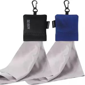 세이버 안경 청소용 극세사 천 선글라스 노트북 카메라 스크린용 7 x 인치 - 네오프렌 파우치 포함 셀프