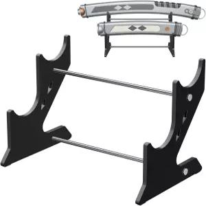 코스모스 라이트세이버 스탠드 아크릴 검 디스플레이 데스크톱 2단 랙 힐트 수평 고정 장식 홀더 블랙