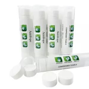 아티피프 압축 청소 물티슈 여행용 재사용 가능한 페이스 타월 동전 티슈 50개 휴대용 케이스 5개 포함