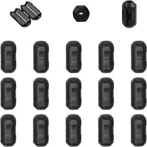 HDMI USB 전원 케이블 직경 3mm 15팩을 위한 클립온 페라이트 링 코어 클램프 EMI RFI 신호 노이즈 필터