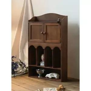 모던 미니찬장 빈티지 원목 찻장 커피장 장식장 책상용 진열장