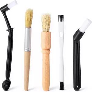 5 PCS 에스프레소 청소 브러시 세트 전문가용 커피 그라인더 나무 기계 머신 먼지 제거 그룹 헤드 도구용