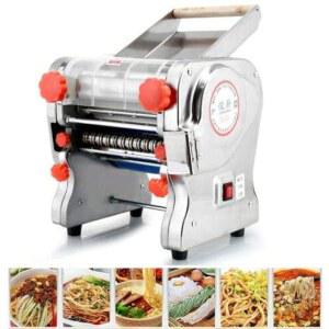 TOPCHANCE 전기 파스타 메이커 기계, 110V 750W 자동 스테인리스 스틸 면 롤러 파스타, 및 만두피 만들기 폭 2mm/6mm