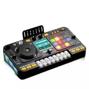 전문가용 미니 디제잉 기계 휴대용 입문용 DJ 장비 턴테이블 블랙 + 100곡