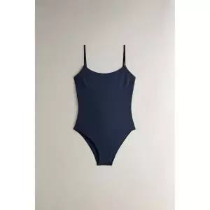 ZARA 가느다란 스트랩이 달린 비치 스윔수트 - 블루 589980