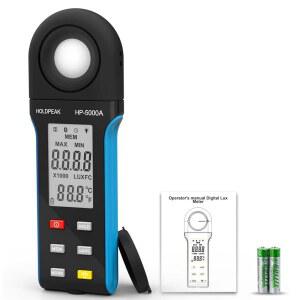 디지털 조도계 홀드피크 400000LUX 조명계 대형 LCD 화면 휴대용 주변 온도 측정기 식물용 루멘계 사진 연구실 교실 침실 5000A