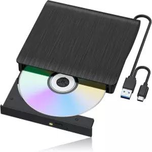 LLMHHKYK 외장 블루레이 드라이브 휴대용 플레이어 및 CD DVD 버너 USB 3.0 Type-C BD/DVD/CD 리더 플러그