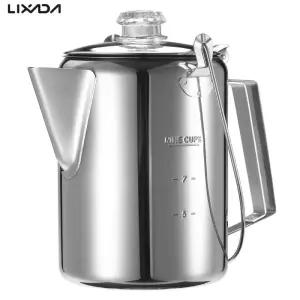 캠핑주전자 야외 캠핑 가정용 주방 주말 여행용 커피 메이커 스테인레스 스틸 퍼콜레이터 1.2L 9 컵 포트