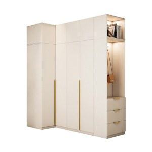 코너 옷장 가정용 침실 90도 직각 코너 원목 옷장 소형 l형 옷장 맞춤 조립장