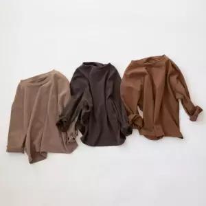 아기용 긴소매 베이직 티 순면 상의 인스타그램 남아 여아 면 티셔츠 봄 의류