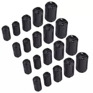 마테다 페라이트 링 코어 비즈 클립 RFI EMI 소음 억제기 간섭 방지 케이블 3.5mm 직경 검은색 20