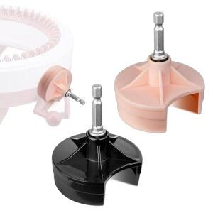 2팩 니트 기계 어댑터 - Sentro 22 40 48 및 Jamit Needles 직조기와 호환되는 퀵 전원 어댑터, 헥스 드릴 스틸 비트(블랙 + 핑크)가 있는 크랭크 핸들