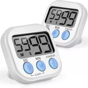 운동용 쿡 베이킹을 위한 Weewooday 2pcs 디지털 주방 타이머 마그네틱 벌크 온/오프 스위치 1분 카운트 업
