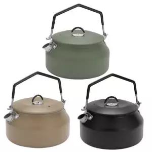 캠핑주전자 스테인레스 스틸 캠핑 물 주전자 하이킹 티팟 커피 포트 야외 티 내열성 요리 식기 1L