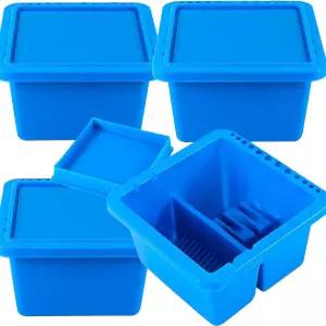 ZOENHOU 4 PCS 12홀 사각 다기능 페인트 브러시 대야 청소기 홀더 및 아크릴 수채화 오일 페인팅 청소용