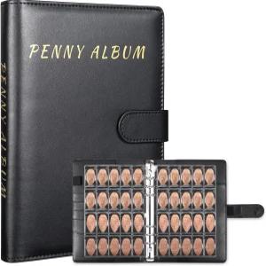 무센지 프레스 페니 컬렉션 북 236 코인 기념품 컬렉터 바인더 앨범 쿼터 및 니켈 홀더 기록 용지가 있는