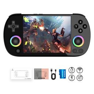 RG40XX H 레트로 휴대용 게임 콘솔 RG40XXH 4인치 IPS 스크린 리눅스 시스템 내장 64G TF 카드 프리로드 5000 5G WiFi 블루투스 4 2 블랙 지원