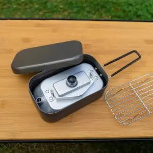 캠핑주전자 휴대용 알루미늄 합금 캠핑 차 주전자 손잡이가 달린 끓는 물 냄비 여행 배낭여행용 야외 조리