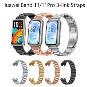 화웨이호환 밴드 11 용 스테인레스 스틸 시계 스트랩 프로 스마트 팔찌 손목 금속 코레아 액세서리