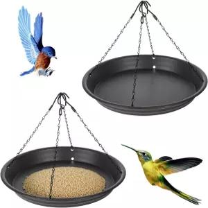 이안팬 2 세트 12.8인치 새 씨앗 캐처 트레이 모이통 플랫폼 대형 걸이 다람쥐 대부분의 야외 뒷마당