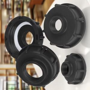 60mm 암나사에서 12인치, 34인치, 1인치 어댑터 커넥터로 변환 가능한 내구성 있는 IBC 탱크 피팅 S60X6 굵