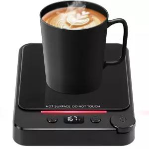 고속 난방 커피 머그잔 워머 POLEDY 자동 차단 컵 차 우유 코코아용 전기 음료 2-12시간 타이머 3-템프