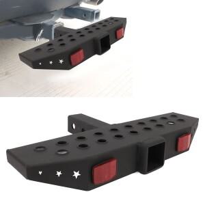 2인치 트레일러 히치 스텝 스틸 600lbs 헤비 듀티 리어 범퍼 프로텍터 (5/8인치 핀 및 반사 스트립 포함