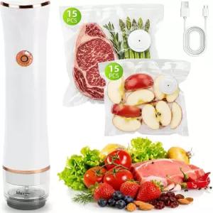 음식용 휴대용 진공 실러 보이는 물탱크가 있는 무선 기계 USB-C 충전식 냉동 및 캠핑용 재사용 가능한 백