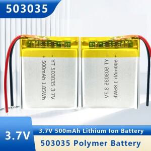 500mAh 배터리 3.7V Li 503035 Lipo 리튬 폴리머 휴대 전화 균형 자동차 블루투스 헤드셋 애완 동물 술꾼