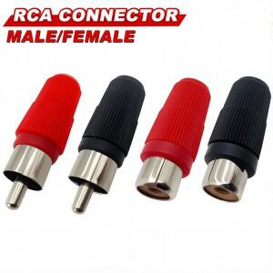 10피스 RCA 라운드 모자 AV 남성 커넥터 플라스틱 하우징 스테레오 오디오 플러그 채널 듀얼