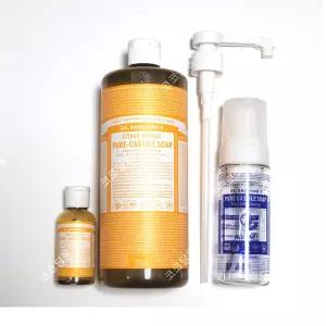 닥터브로너스 바디워시 클렌저 950ml 60ml 시트러스오렌지 퓨어캐스틸솝 펌프 거품용기