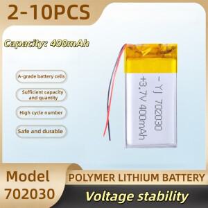 3.7V 리튬이온 배터리 702030 리포 500mAh 리튬 충전식 폴리머 소독기 블루투스 오디오 장난감 셀카봉용
