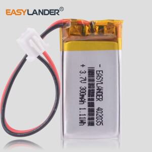 XHR 2.54 2핀 402035 300mAh 3.7V 폴리머 배터리 MP3 모바일 스피커 GPS 스토리 머신 dvr 스마트 시계