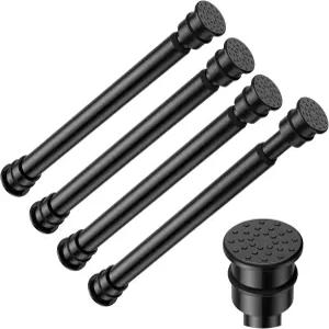 Fvonzon 4팩 소형 텐션 로드 8-12.5인치 얇은 커튼 옷장용 미니 스프링 캐비닛 및 주방 작은 짧은 블랙