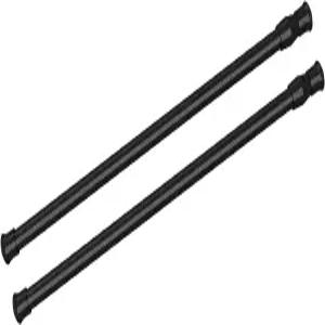 2Pcs 텐션 로드 티어 윈도우 숏 커튼 12~20인치 검은색 소형 익스펜더블 스프링 찬장 주방 창문용