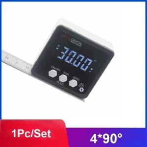 레벨 박스 각도기 파인더 디지털 게이지 경사계  마그네틱 베이스 전자 각도계  4x90 °