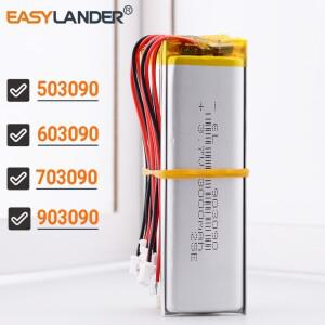 JST2.0mm 2핀 3.7V 503090 2000mAh 충전식 리튬 이온 폴리머 배터리