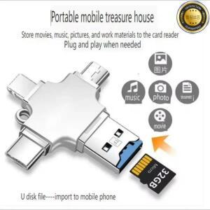 4In 1 메모리 마이크로 SD 카드 리더기 IPhone Ipad Android Mac PC 카메라 유형 조명 Usb 휴대용