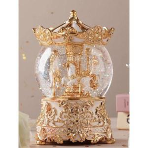 크리스탈볼 오르골 회전목마 공주 전화 크리스마스선물 클래식 절묘한 파티 새해 장식 무드등