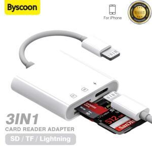 아이폰 아이패드 카드 리더기용 3-in-1 라이트닝-SDTF라이트닝 카메라 어댑터 라이트닝 SD TF 메모리 플러
