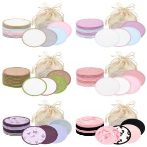 16개의 메이크업 리무버 패드 + 천 가방  기계 세탁 가능  재사용 가능 청소 도구   스킨 타입에 적합